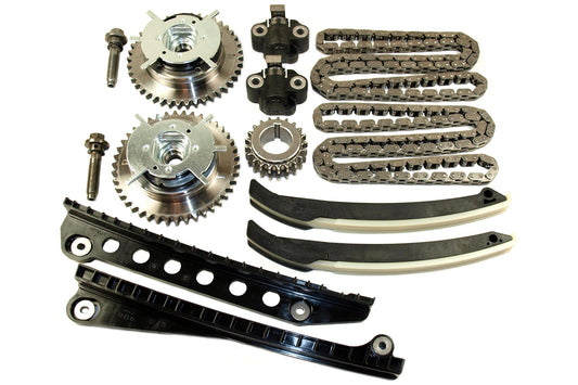 Cloyes Timing Chain Set - Single Roller - Guides / Tensioners / Tensioner Arms / Steel Gears - Ford Modular 2004-14 -