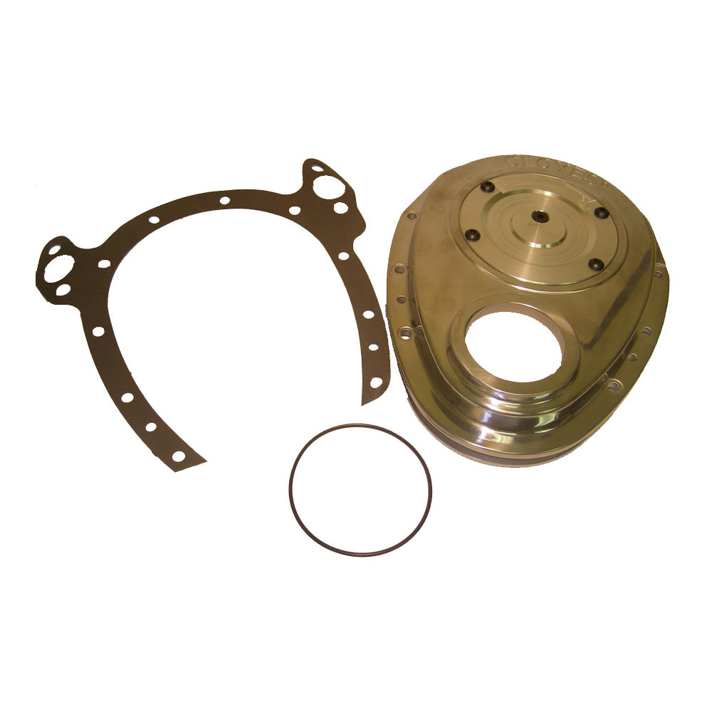 Cloyes Timing Cover Plate - Aluminum - Natural - Cloyes Quick Button Timing Cover - Rocket Block - Small Block Chevy -