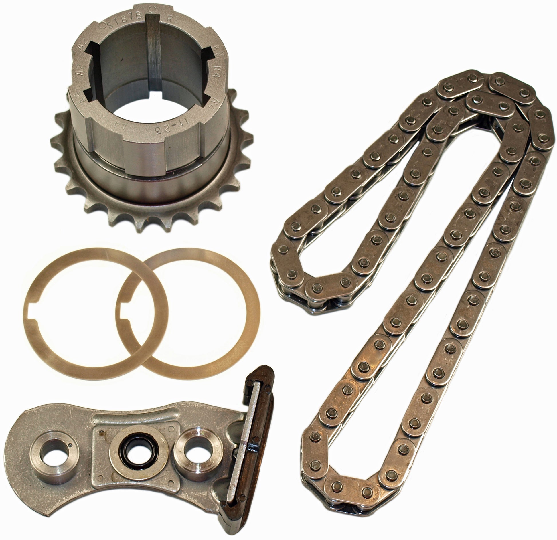 Cloyes Timing Chain Set - True Roller Chain - Single Roller - Crank Sprocket / Tensioner Elimination Guide - Steel -