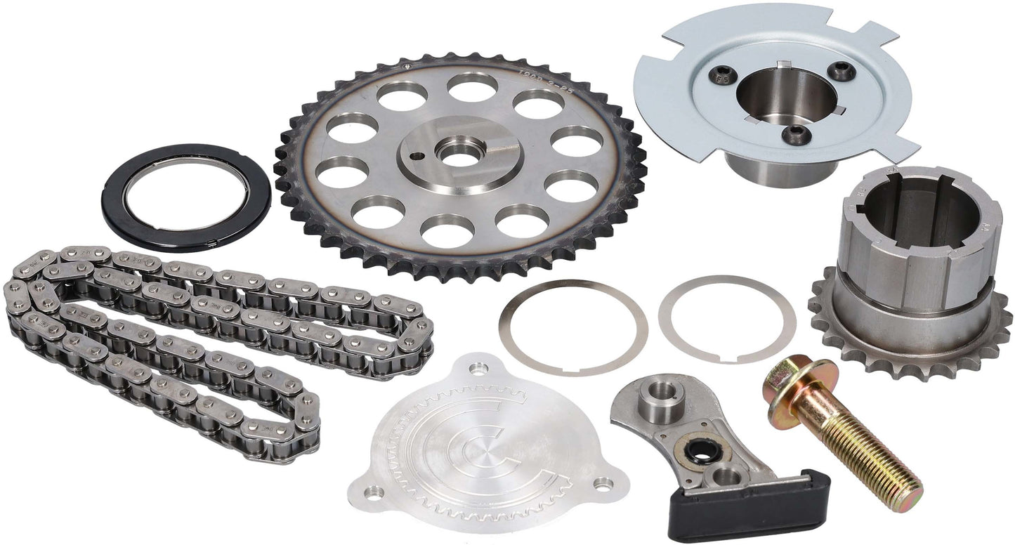 Cloyes Timing Chain Set - True Roller Chain - Single Roller - Crank Sprocket / Cam Sprocket / Tensioner Elimination