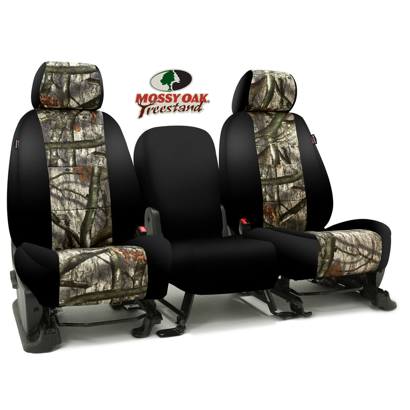 Custom Seat Cover Neosupreme Camo Mossy — Treestand with Black Sides