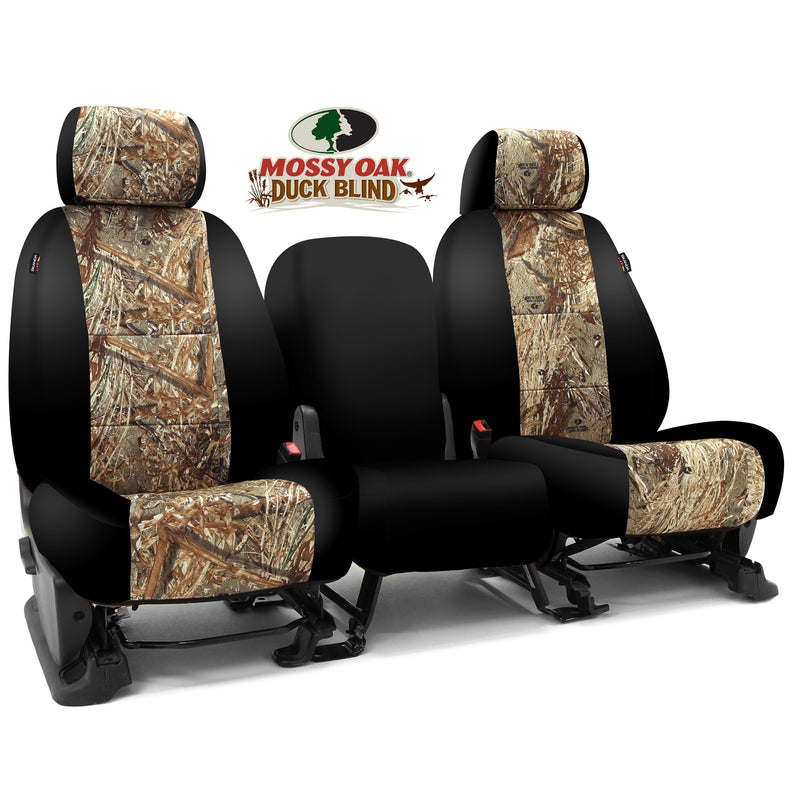Custom Seat Cover Neosupreme Camo Mossy — Duck Blind with Black Sides