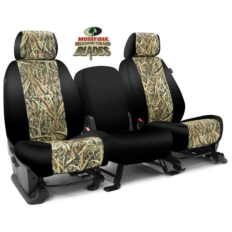 Custom Seat Cover Neosupreme Camo Mossy — Shadow Grass Blades with Black Sides