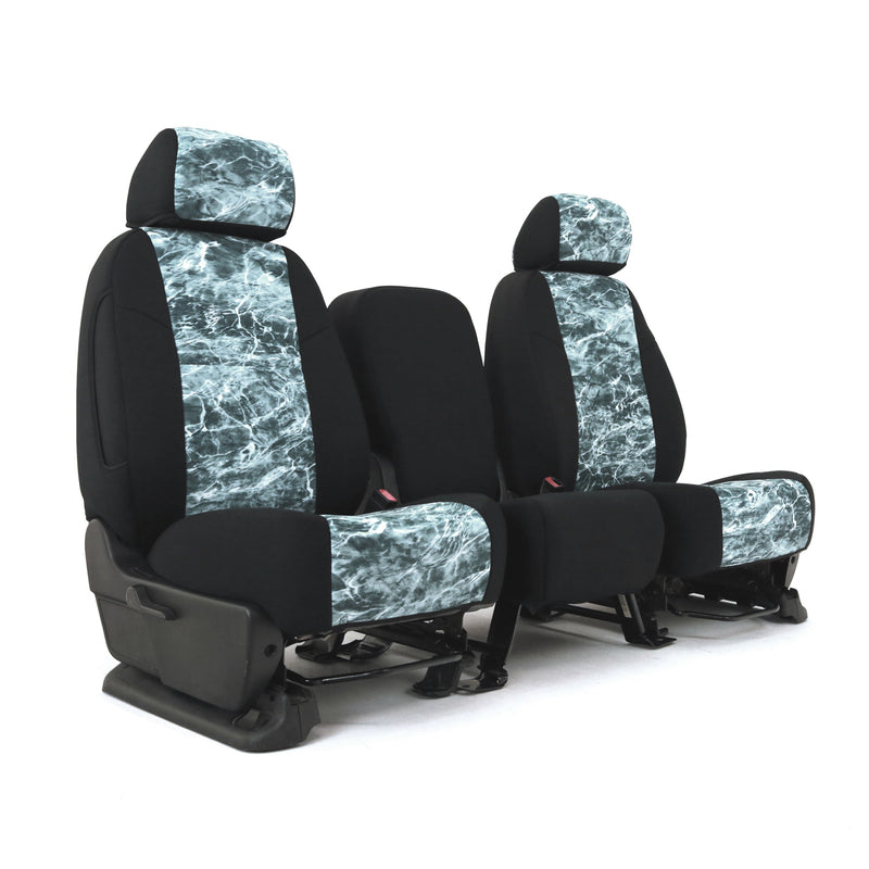 Custom Seat Cover Neosupreme Camo Mossy Oak Elements — Elements Spindrift with Black Sides