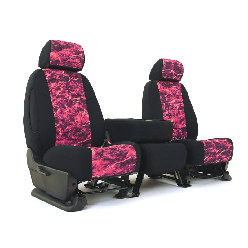 Custom Seat Cover Neosupreme Camo Mossy — Elements Crimson with Black Sideswith