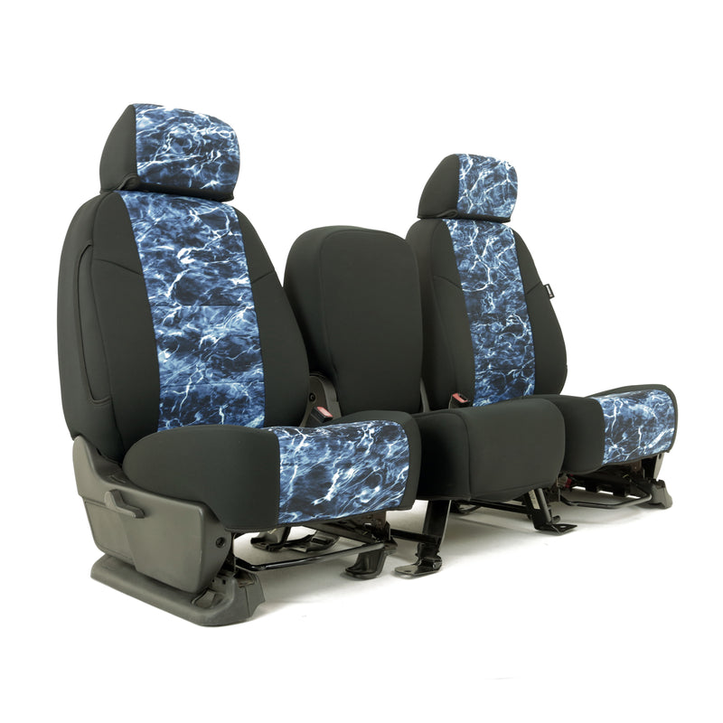 Custom Seat Cover Neosupreme Camo Mossy Oak Elements — Elements Marlin with Black Sides