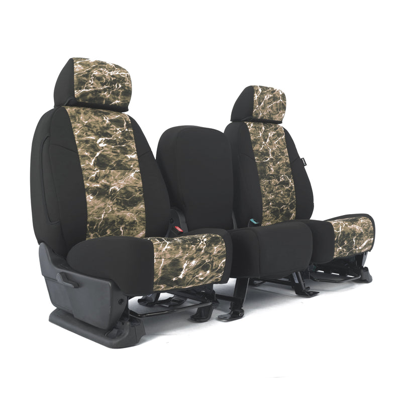 Custom Seat Cover Neosupreme Camo Mossy Oak Elements — Elements Sandcrab with Black Sides