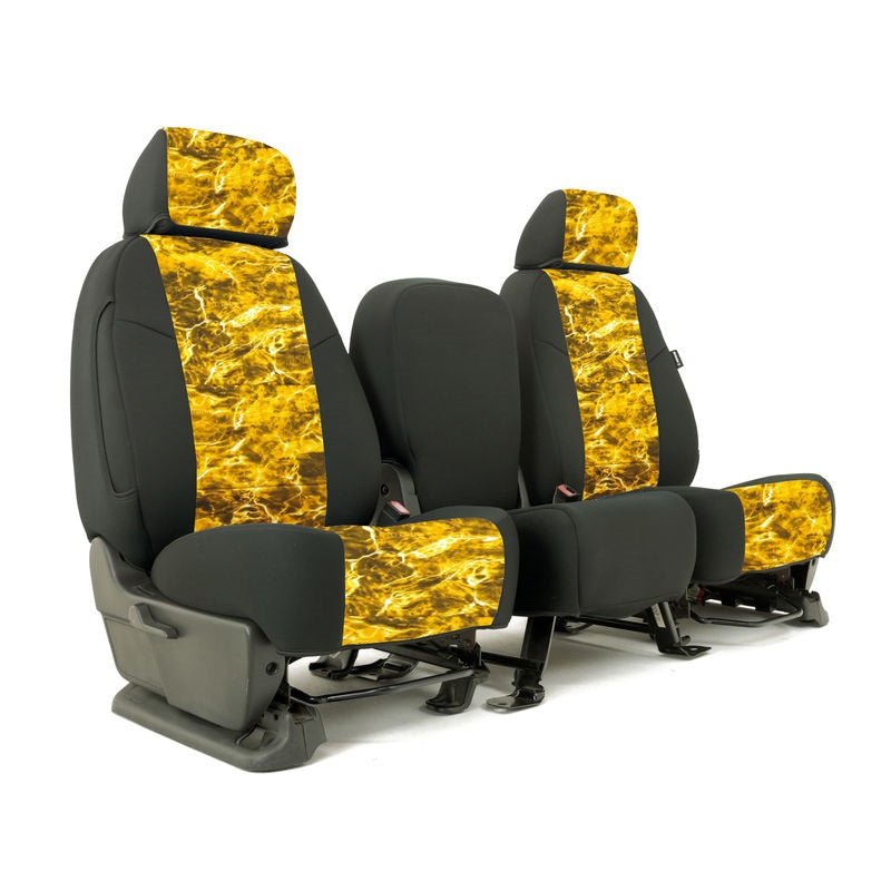 Custom Seat Cover Neosupreme Camo Mossy — Elements Yellowfin with Black Sides