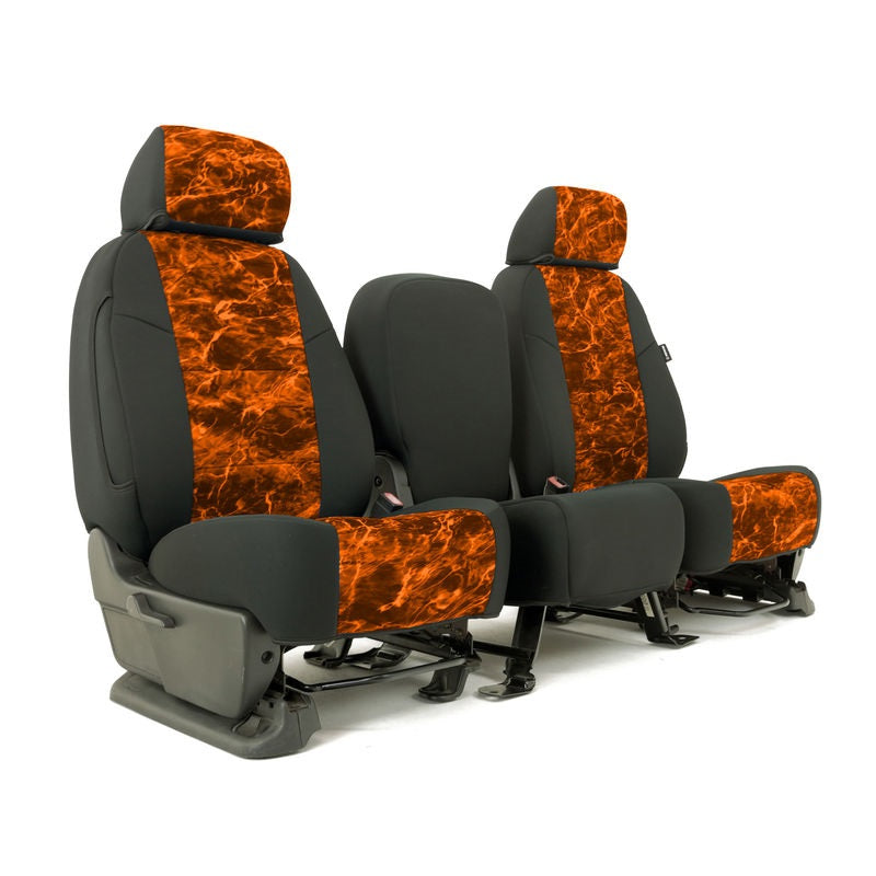 Custom Seat Cover Neosupreme Camo Mossy — Elements Sunset with Black Sides