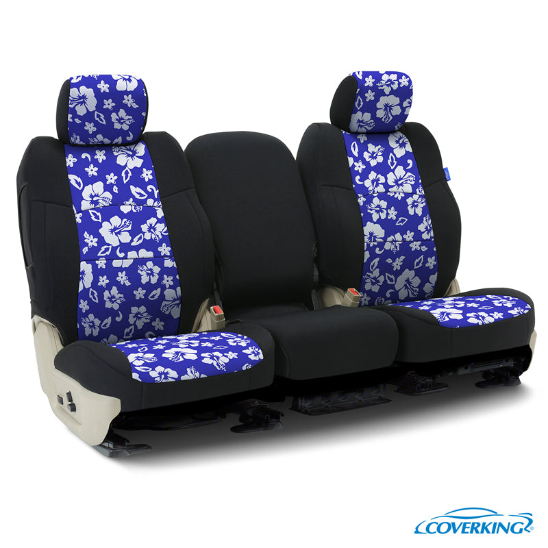 Custom Seat Cover Neosupreme Designer Print — Blue with Black Sides