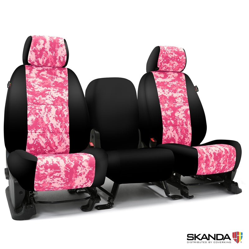 Custom Seat Cover Neosupreme Designer Print — Camo Pink with Black Sides