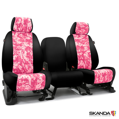 Custom Seat Cover Neosupreme Designer Print — Camo Pink with Black Sides