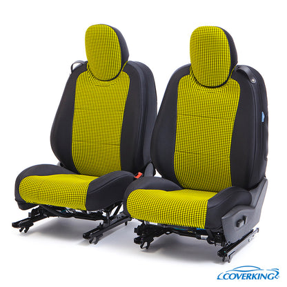 Custom Seat Cover Neosupreme Designer Print — Yellow Houndstooth with Black Sides