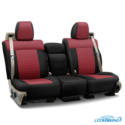 Custom Seat Cover Neosupreme Designer Print — Red Houndstooth with Black Sides