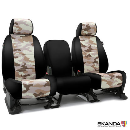 Custom Seat Cover Skanda Camo — Camo Traditional Sand with Black Sides