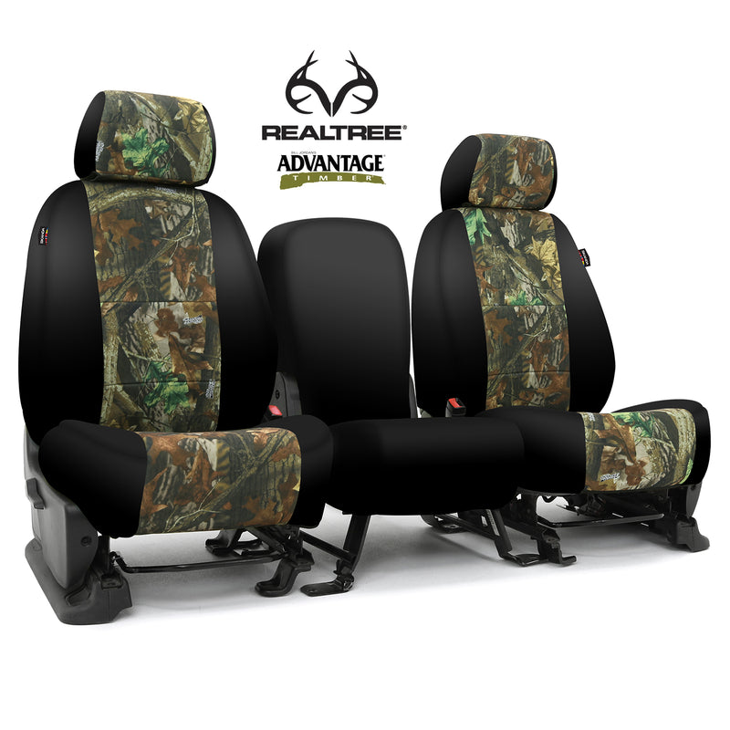 Custom Seat Cover Neosupreme Camo Real Tree — Black Sides