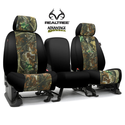 Custom Seat Cover Neosupreme Camo Real Tree — Black Sides