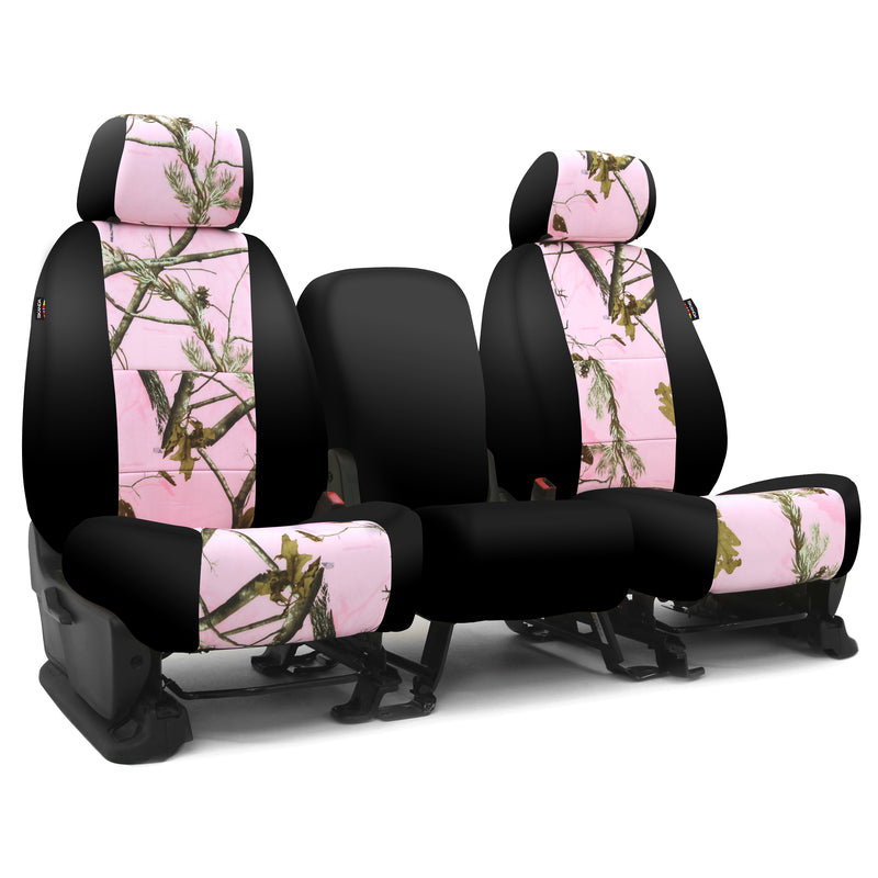 Custom Seat Cover Neosupreme Camo Real Tree — Pink with Black Sides