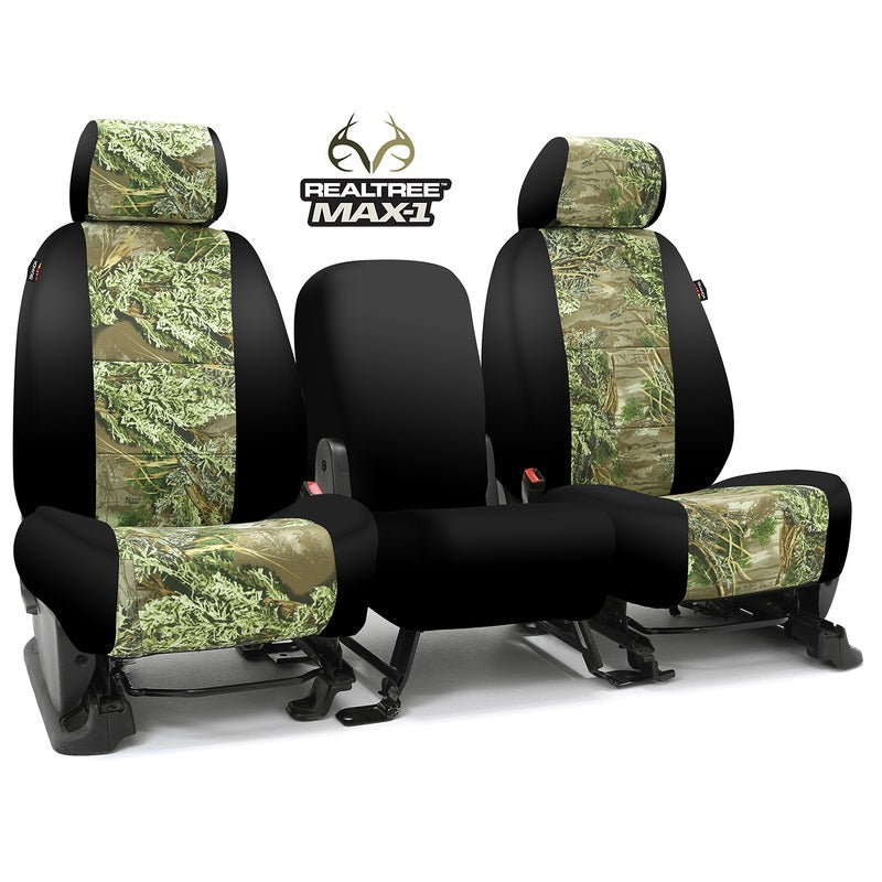 Custom Seat Cover Neosupreme Camo Real Tree — Black Sides