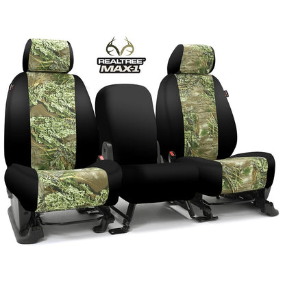 Custom Seat Cover Neosupreme Camo Real Tree — Black Sides