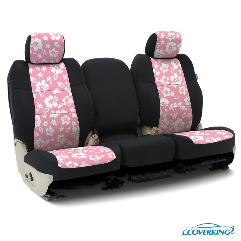 Custom Seat Cover Neoprene — Hawaiian Pink with Black sides