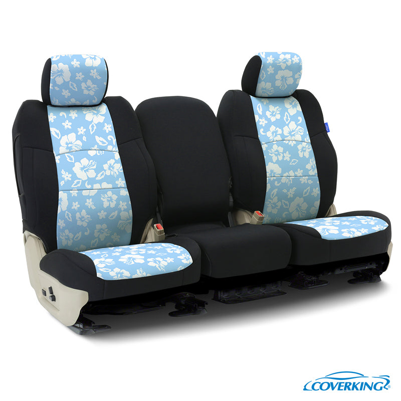 Custom Seat Cover Neoprene — Hawaiian Sky with Black sides