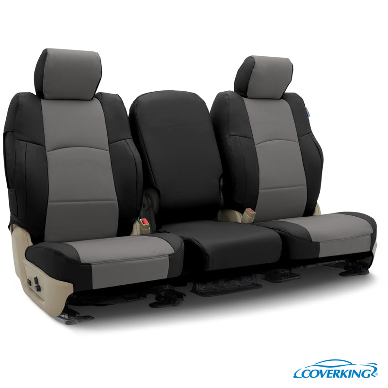 Custom Seat Cover Premium Leatherette — Gray with Black sides