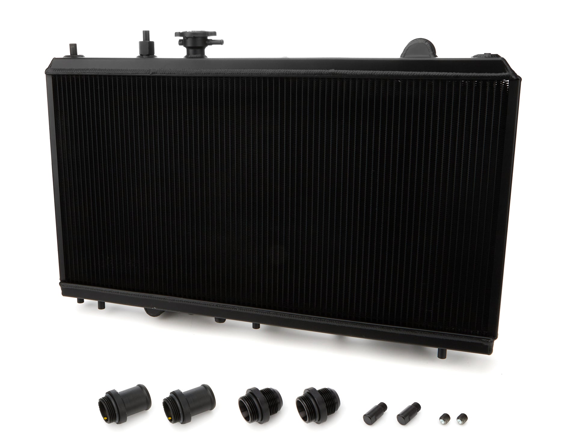 Csf Cooling Radiator - 27.625 W x 2.375 D - Single Pass - Driver Side Inlet - Passenger Side Outlet - Aluminum - Black