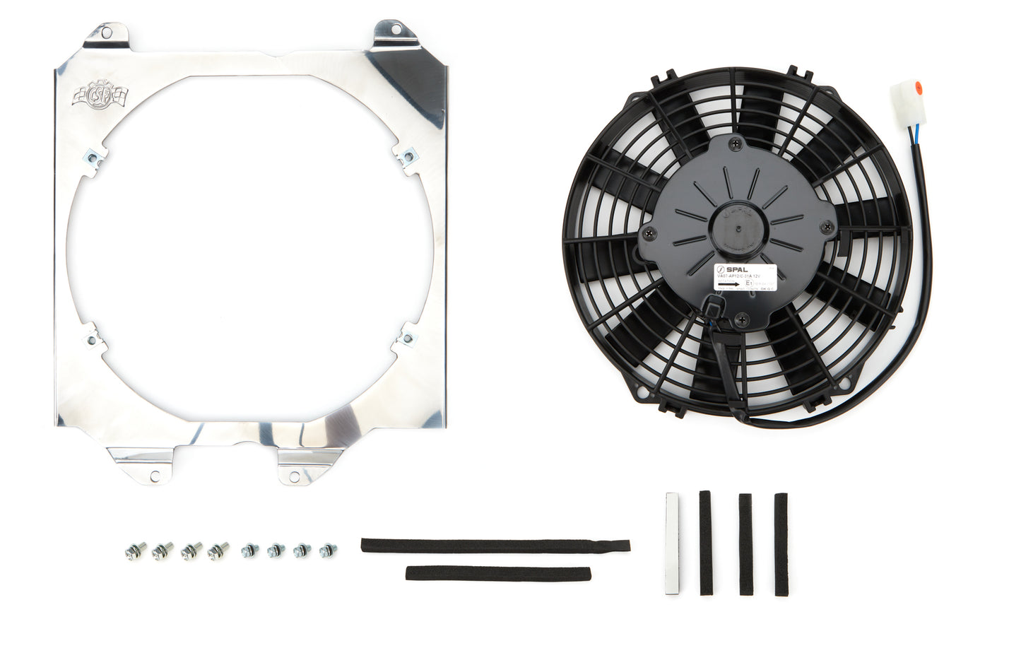 Csf Cooling Electric Cooling Fan - 12 in Fan - Push / Pull - 12V - Curve Blade - 13.75 in x 13.69 in - 1.63 in Thick -