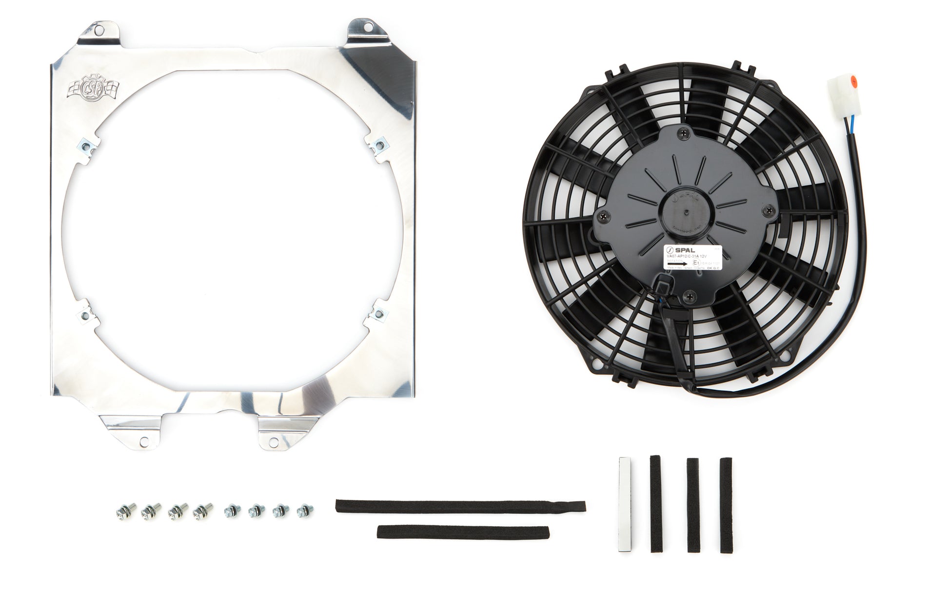 Csf Cooling Electric Cooling Fan - 12 in Fan - Push / Pull - 12V - Curve Blade - 13.75 in x 13.69 in - 1.63 in Thick -