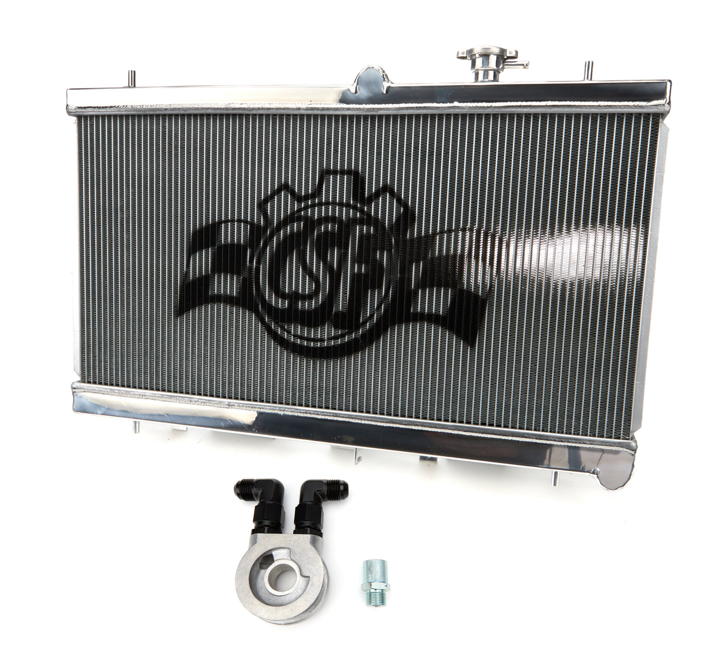 Csf Cooling Radiator - 27.75 in W x 13.375 in H x 2.375 in D - Top Center Inlet - Driver Side Outlet - Oil Cooler