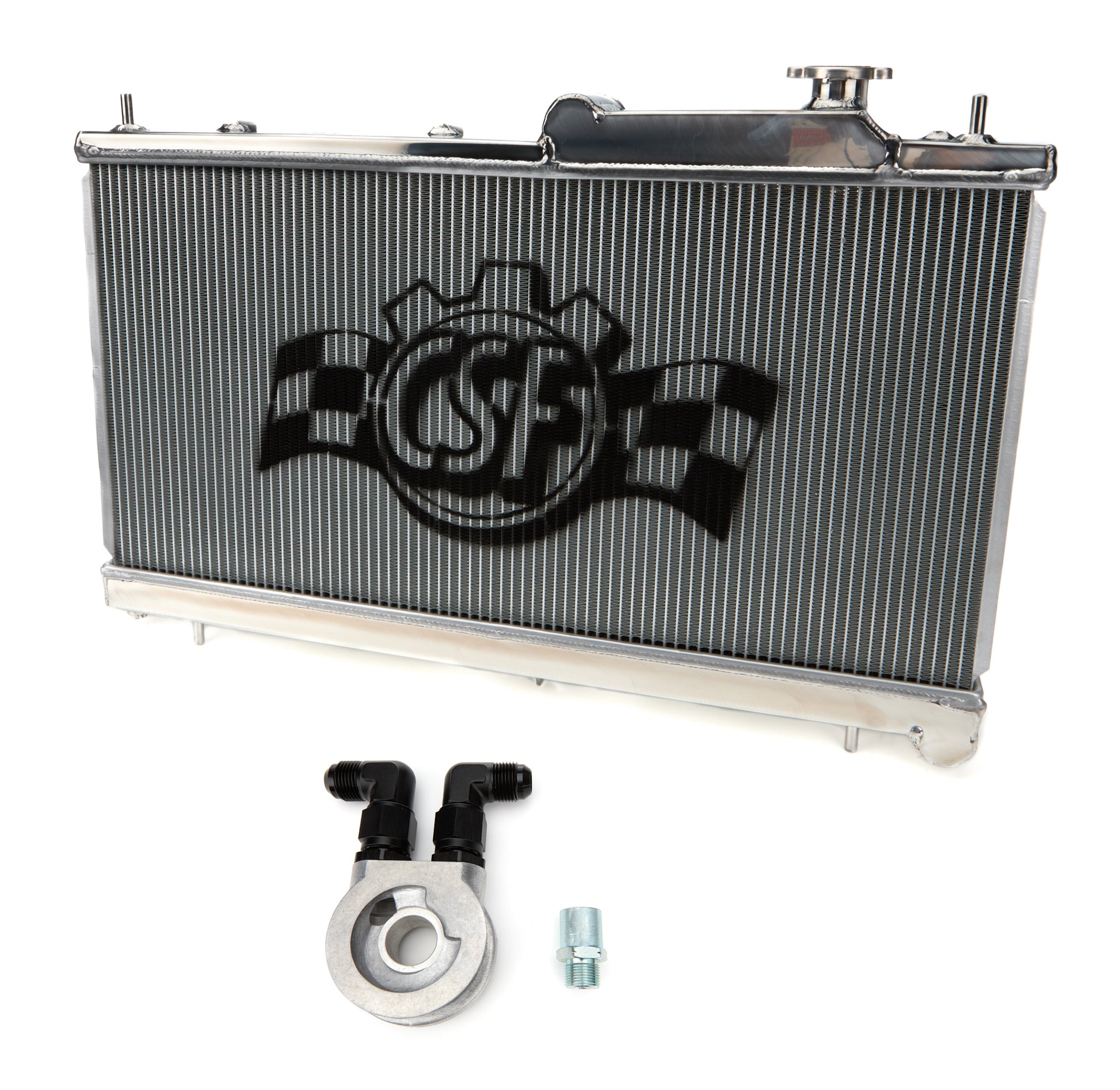 Csf Cooling Radiator - 27.688 in W x 2.375 in D - Single Pass - Top Center Inlet - Driver Side Outlet - Oil Cooler