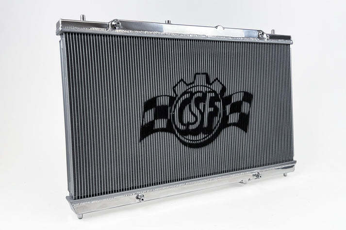 Csf Cooling Radiator - 29.69 in W x 15.75 in H x 1.65 in D - Center Inlet - Driver Side Outlet - Aluminum - Polished -