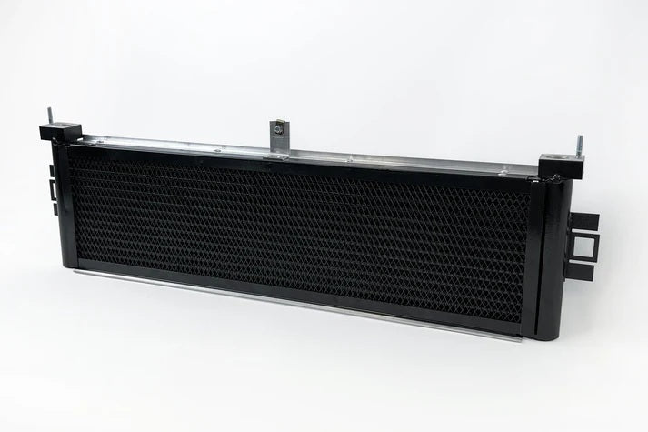 Csf Cooling Fluid Cooler - OEM Inlet / Outlet - Rock Guard Included - Aluminum - Black Powder Coat - Engine Oil - BMW