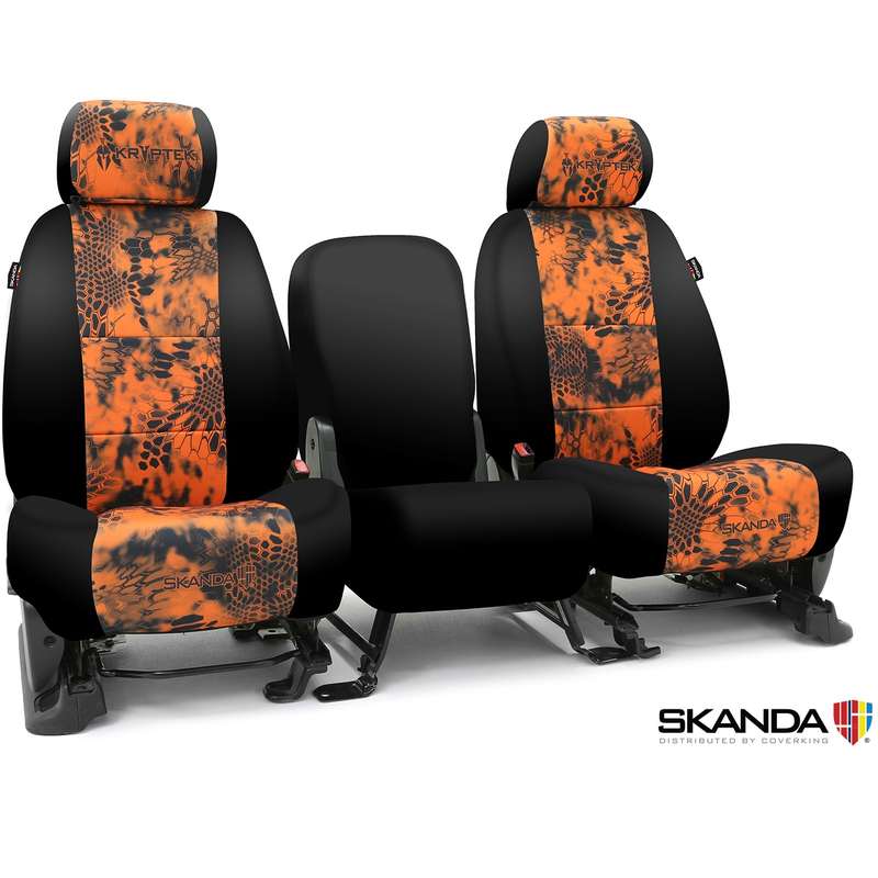 Custom Tactical Seat Cover Neosupreme Kryptek — Camo Inferno With Black Sides
