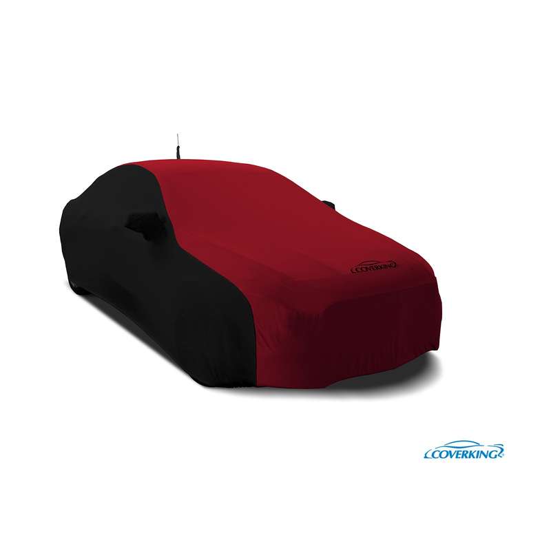 Custom Car Cover Satin Stretch 2-Tone — Red with Black sides