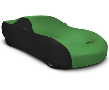 Custom Car Cover Satin Stretch 2-Tone — Green with Black sides