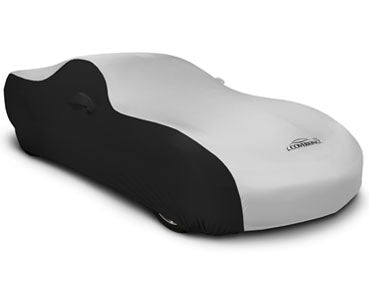 Custom Car Cover Satin Stretch 2-Tone — White with Black sides