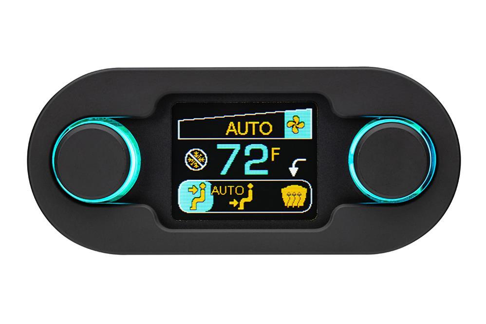 Dakota Digital Climate Control Panel - 2 Knob - Vertical / Horizontal - 4.285 x 1.85 in Oval - In Dash - LED - Plastic