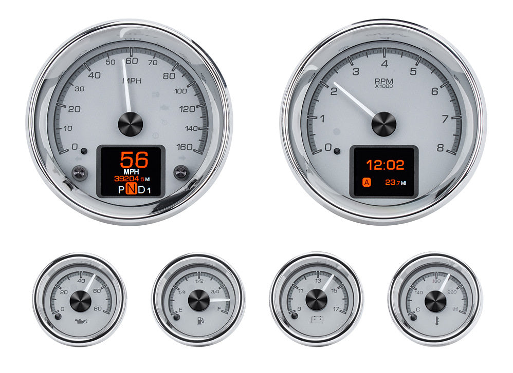 Dakota Digital Gauge Kit - HDX - Electric - Analog - Fuel Level / Oil Pressure / Speedometer / Tachometer / Voltmeter