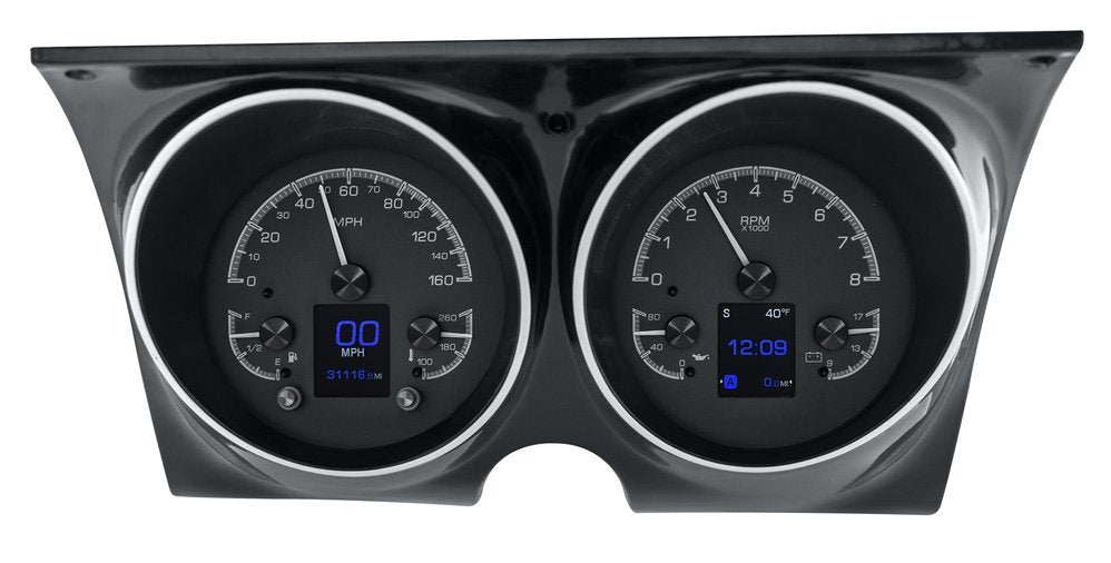 Dakota Digital Gauge Kit - HDX - Electric - Analog - Fuel Level / Oil Pressure / Speedometer / Tachometer / Voltmeter