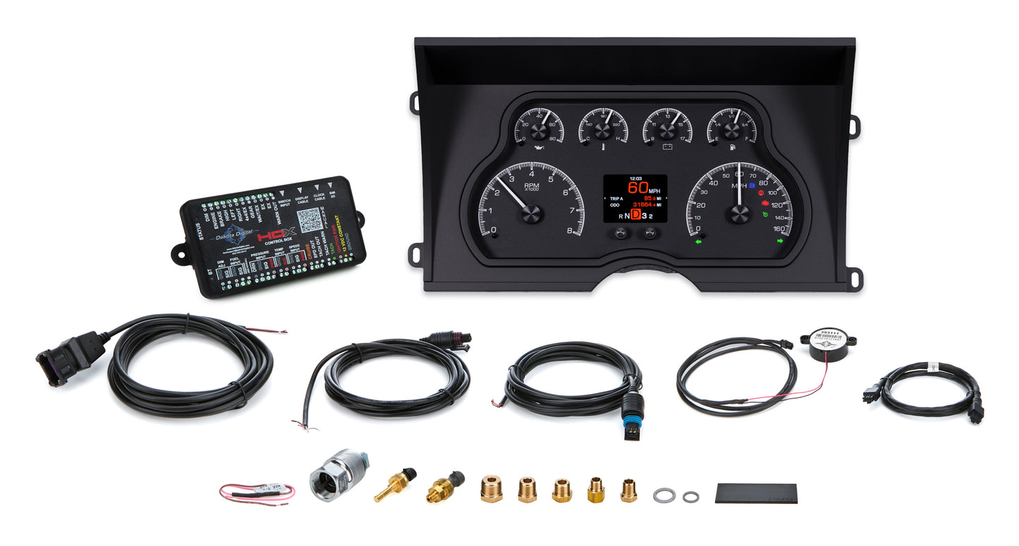 Dakota Digital Gauge Kit - HDX Direct Fit - Analog - Fuel / Oil Pressure / Speedometer / Tachometer / Voltmeter /