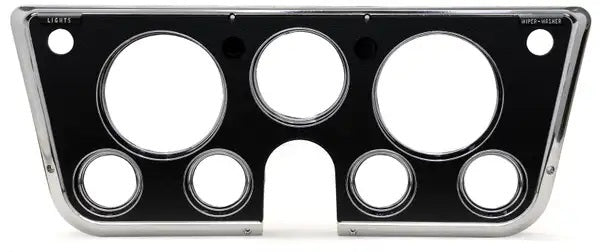 Dakota Digital Gauge Mounting Panel - RTX Series - OEM Style - Plastic - Black / Silver - GM Fullsize Truck 1967-72 -
