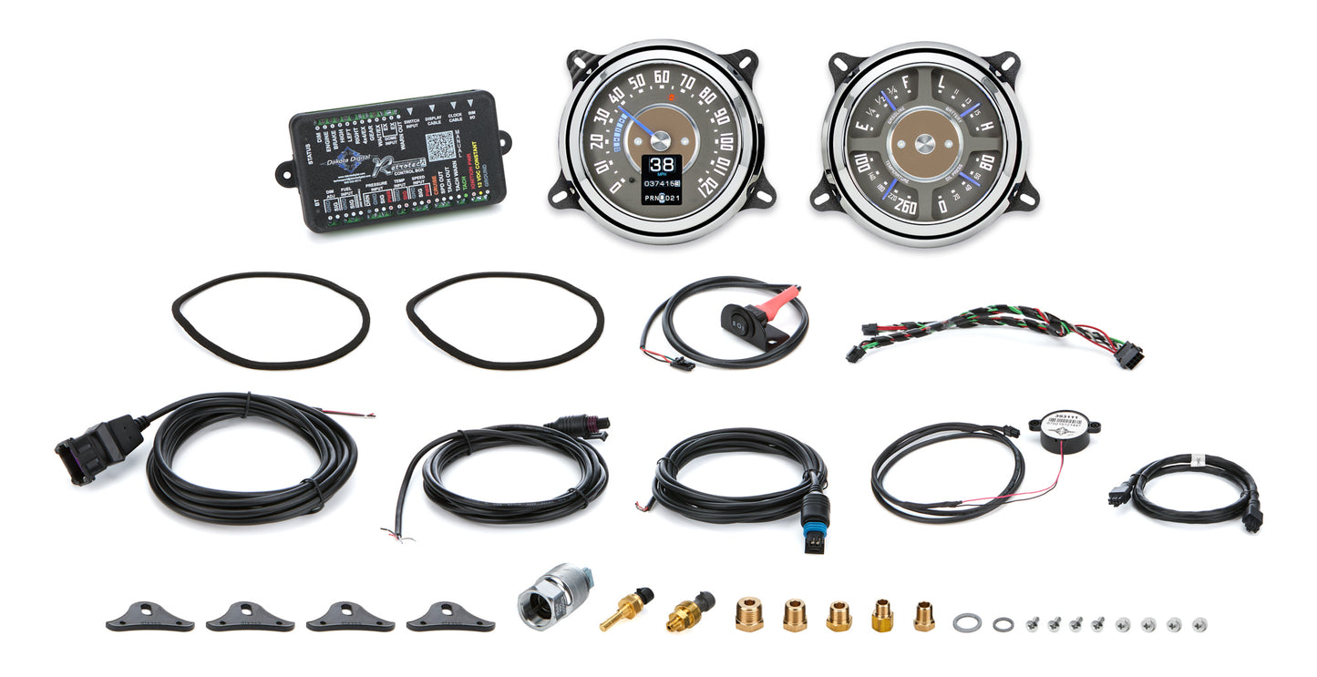 Dakota Digital Gauge Kit - RTX Series - Analog - Fuel / Oil Pressure / Speedometer / Voltmeter / Water Temperature -