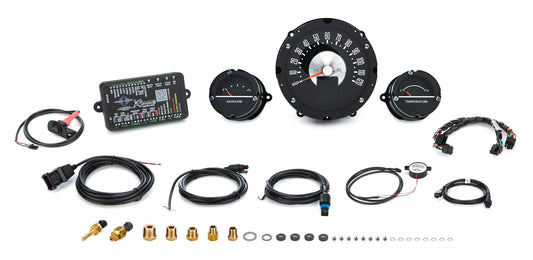 Dakota Digital Gauge Kit - RTX Series - Analog - Fuel / Speedometer / Water Temperature - Black Face - Chevy Fullsize