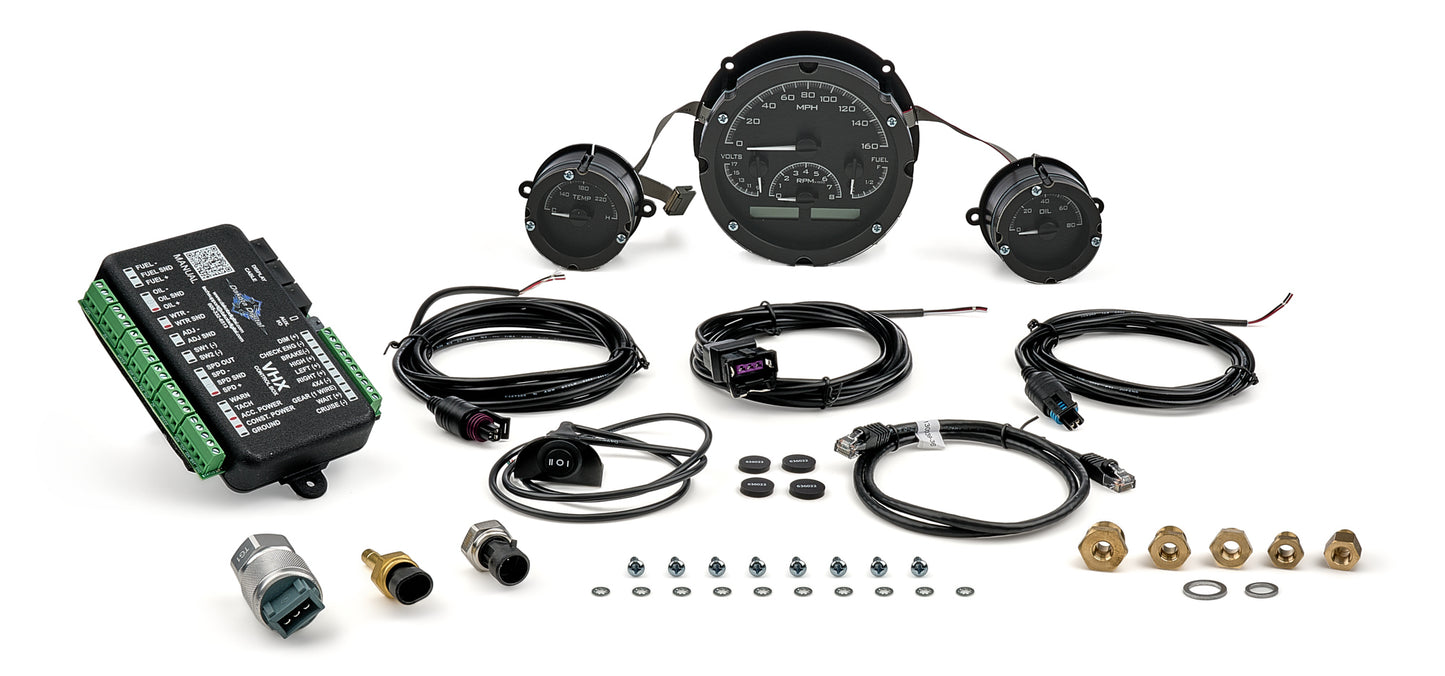 Dakota Digital Gauge Kit - VHX Series - Analog - Fuel Level / Oil Pressure / Speedometer / Tachometer / Voltmeter /