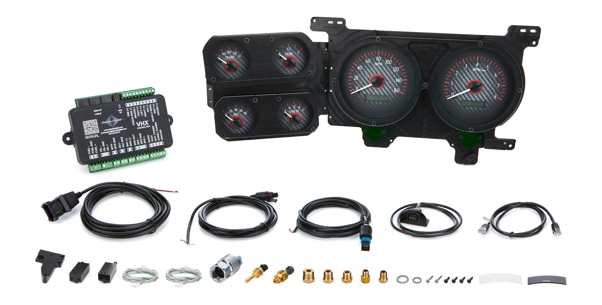 Dakota Digital Gauge Kit - VHX Series - Analog - Fuel / Oil Pressure / Speedometer / Tachometer / Voltmeter / Water