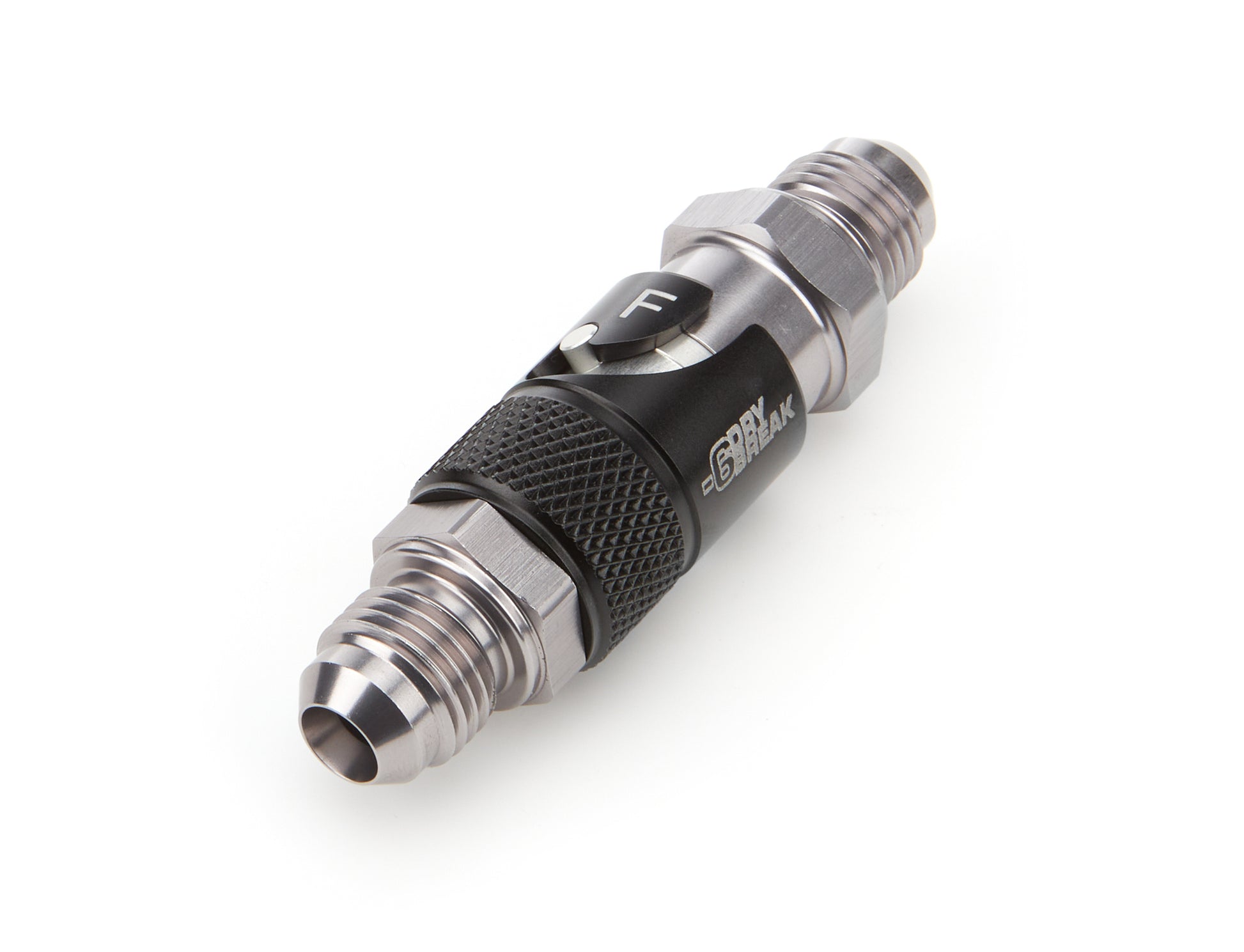Deatschwerks Fitting - Quick Disconnect - Both Halves to 6 AN Male - Aluminum - Black / Silver Anodized - Kit