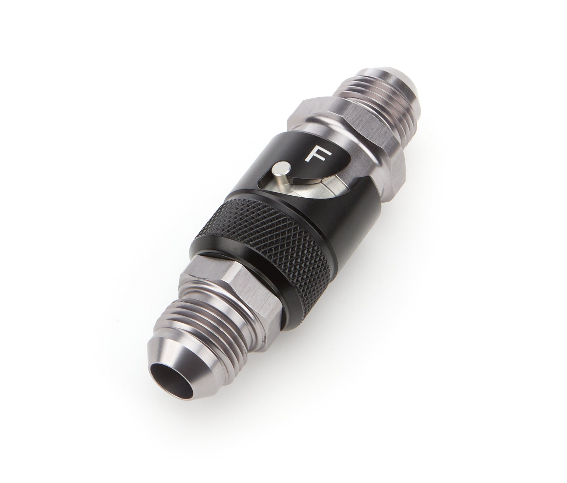 Deatschwerks Fitting - Quick Disconnect - Both Halves to 8 AN Male - Aluminum - Black / Silver Anodized - Kit