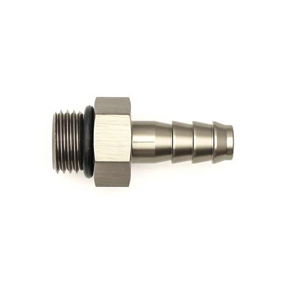 Deatschwerks Fitting - Adapter - Straight - 6 AN O-Ring Male to 5/16 in Hose Barb - Aluminum - Titanium Anodized - Each